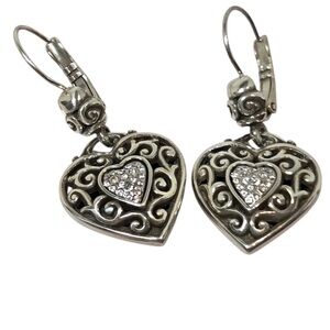 Brighton Silver Heart Earrings pierced new